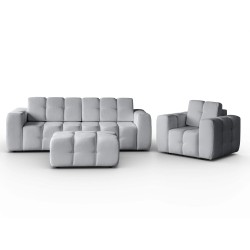 Zestaw wypoczynkowy BONA Sofa + Fotel + Pufa
