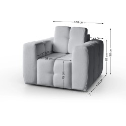 Zestaw wypoczynkowy BONA Sofa + Fotel + Pufa