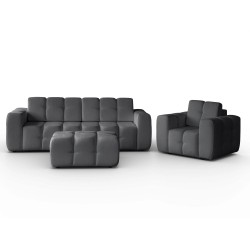 Zestaw wypoczynkowy BONA Sofa + Fotel + Pufa