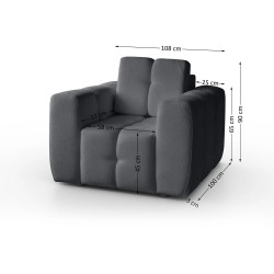 Zestaw wypoczynkowy BONA Sofa + Fotel + Pufa