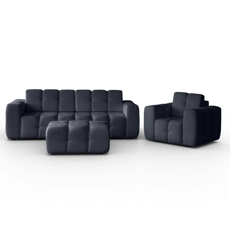 Zestaw wypoczynkowy BONA Sofa + Fotel + Pufa