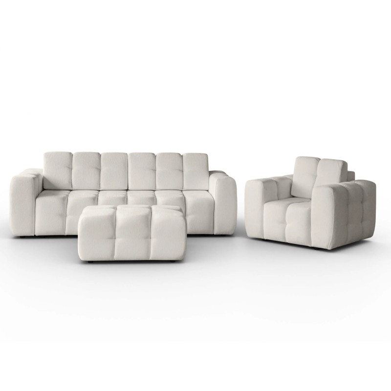 Zestaw wypoczynkowy BONA Sofa + Fotel + Pufa