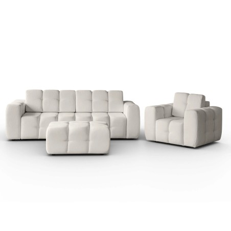 Zestaw wypoczynkowy BONA Sofa + Fotel + Pufa