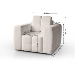 Zestaw wypoczynkowy BONA Sofa + Fotel + Pufa