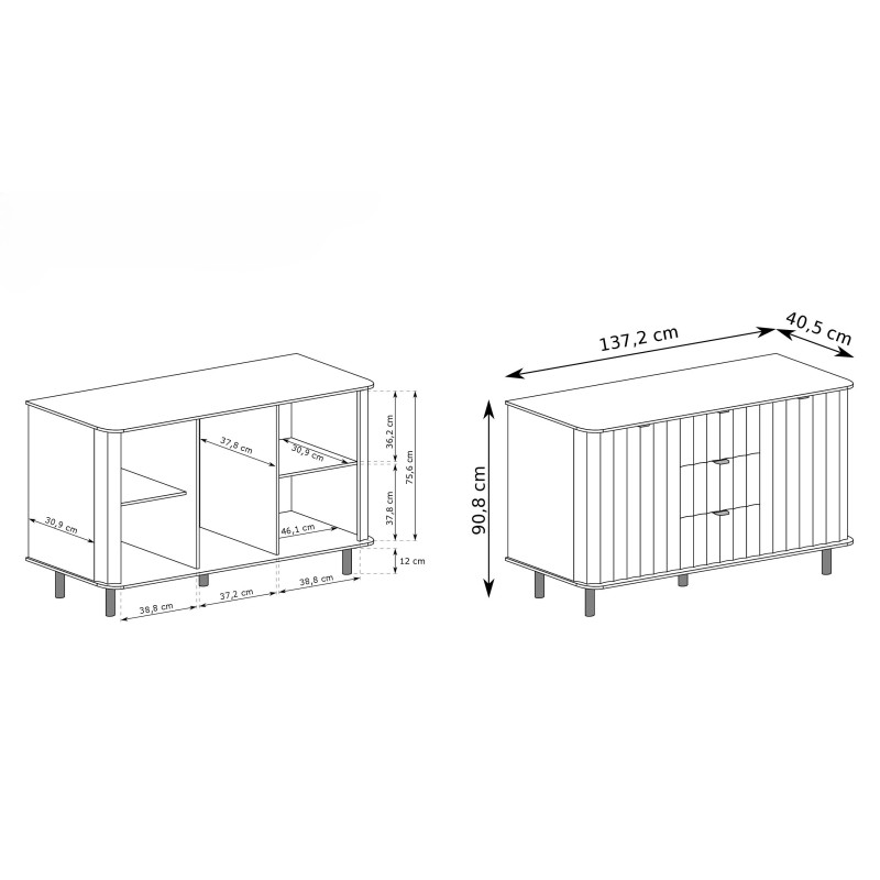 Komoda Nevada – nowoczesna komoda z szufladami i szafkami