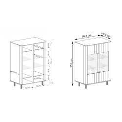 Nowoczesna witryna z przeszkleniem do salonu NEVADA