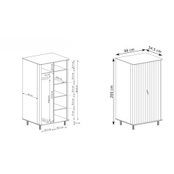 Szafa dwudrzwiowa NEVADA – nowoczesny design i praktyczne wnętrze