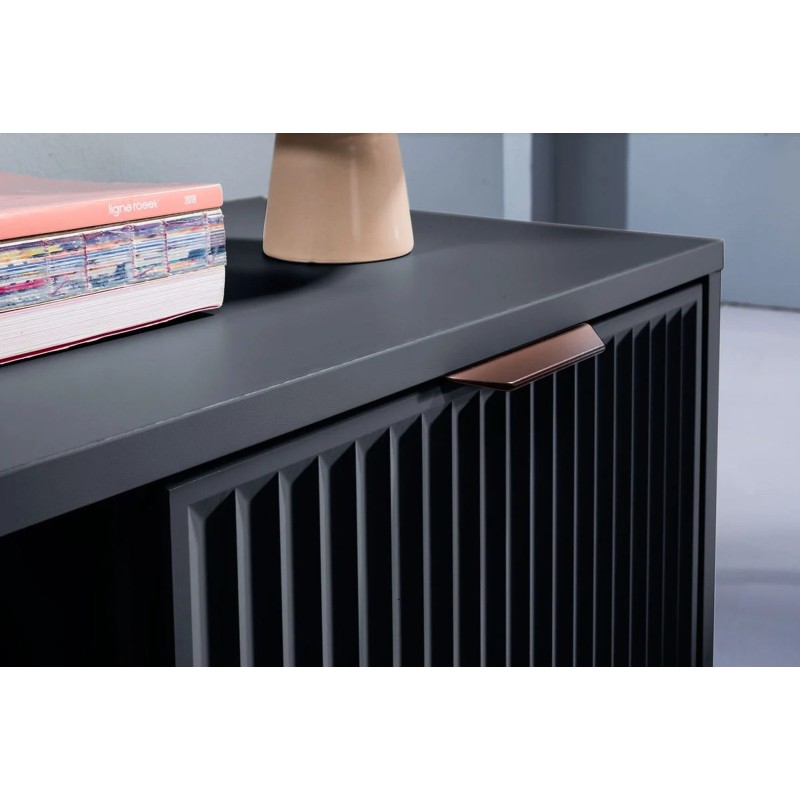 Nowoczesne biurko Linna z ryflowanym frontem