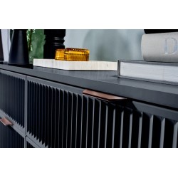 Nowoczesne biurko Linna z ryflowanym frontem