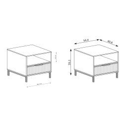 Szafka nocna z ryflowanym frontem Linna