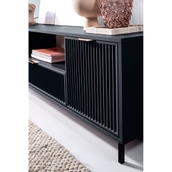 komoda w kolorze indygo z ryflowanym frontem