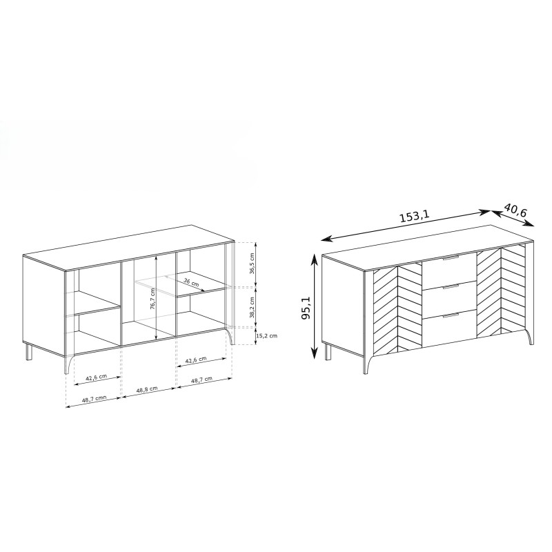 Komoda LUME – nowoczesna komoda z szufladami i szafkami | Kolekcja Lume