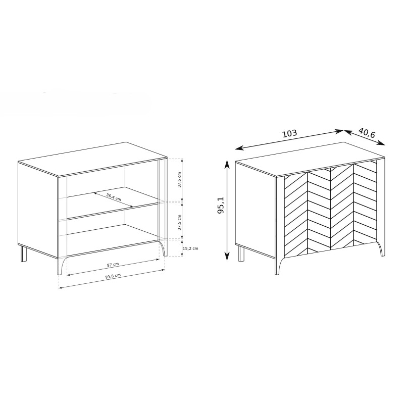Komoda dwudrzwiowa Lume – styl i funkcjonalność