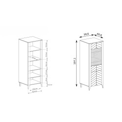 Wysoka witryna Lume z przeszklonym frontem – nowoczesna elegancja i funkcjonalność
