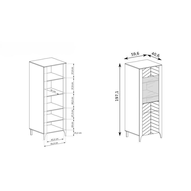Wysoka witryna Lume z przeszklonym frontem – nowoczesna elegancja i funkcjonalność