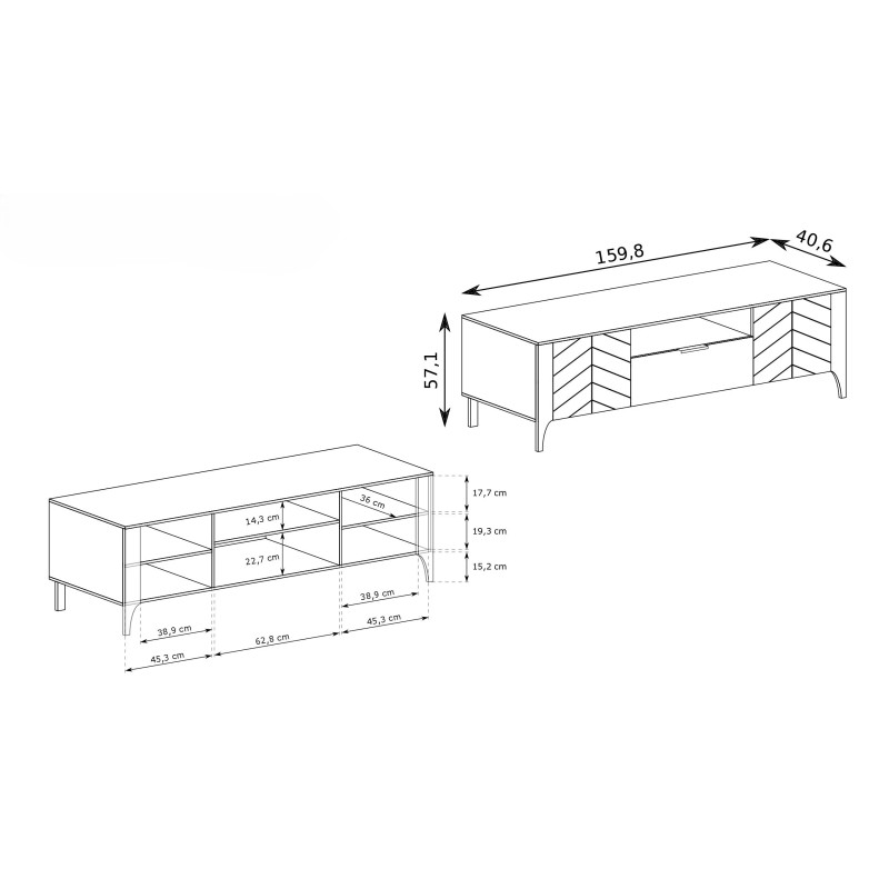 Nowoczesna szafka RTV Lume 160 cm – styl i funkcjonalność
