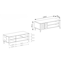 Szafka RTV LUME 135 cm – Nowoczesna i funkcjonalna do małych wnętrz