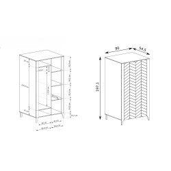 Wąska szafa LUME 90 cm – nowoczesna, funkcjonalna i stylowa