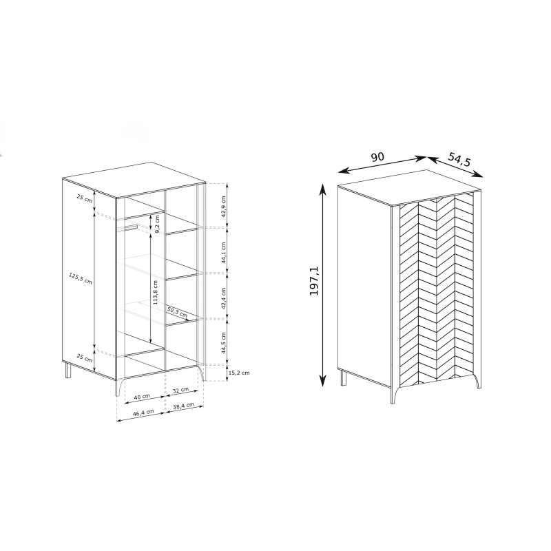 Wąska szafa LUME 90 cm – nowoczesna, funkcjonalna i stylowa