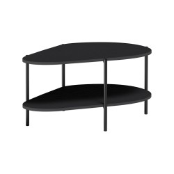 Nowoczesny stolik kawowy – czarny, dwupoziomowy, designerski