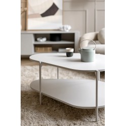 Nowoczesny stolik kawowy – czarny, dwupoziomowy, designerski