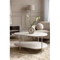 Nowoczesny stolik kawowy – czarny, dwupoziomowy, designerski