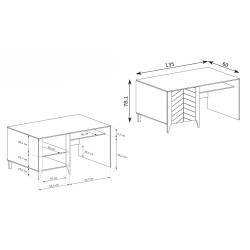 Nowoczesne biurko z ozdobnym frontem LUME – nowoczesne i funkcjonalne