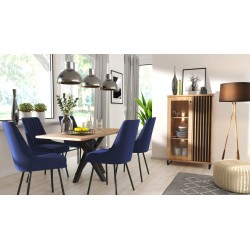 Witryna Caya Dąb Artisan z LED – Przeszklona i Funkcjonalna