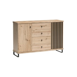 Komoda CAYA – Dąb Artisan | 4 Szuflady | 2 Wysokości | Loft Design