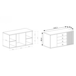 Komoda CAYA – Dąb Artisan | 4 Szuflady | 2 Wysokości | Loft Design