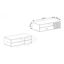Szafka RTV CAYA  – Nowoczesny Stolik RTV z Lamelami