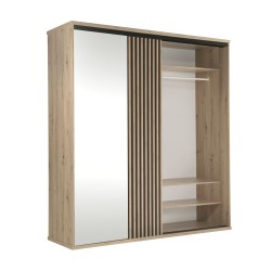 Szafa przesuwna z lustrem i lamelami CAYA – 199 cm szerokości