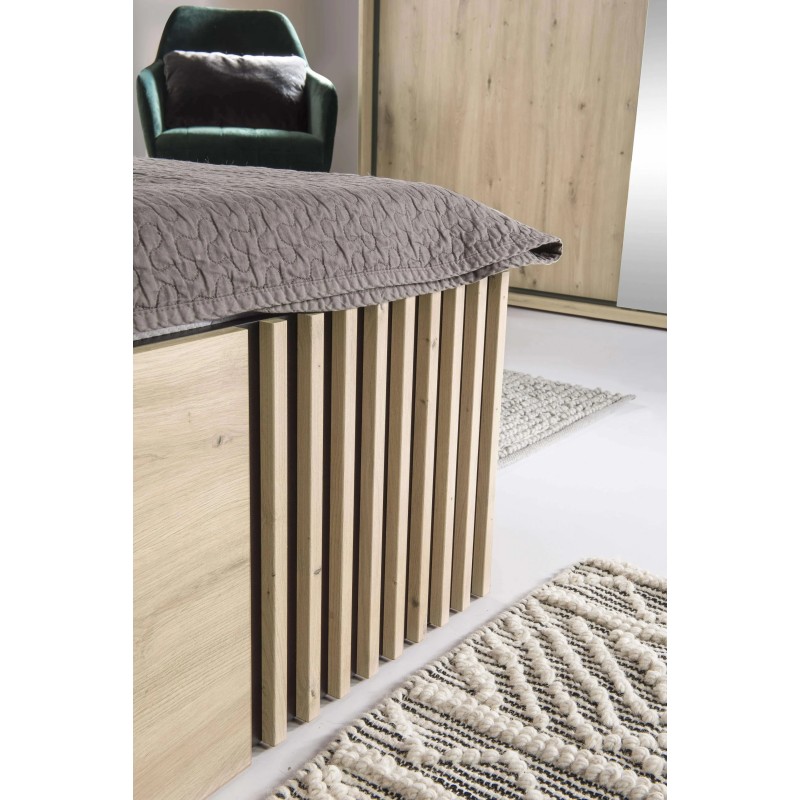 Nowoczesne łóżko CAYA z pojemnikiem i lamelami