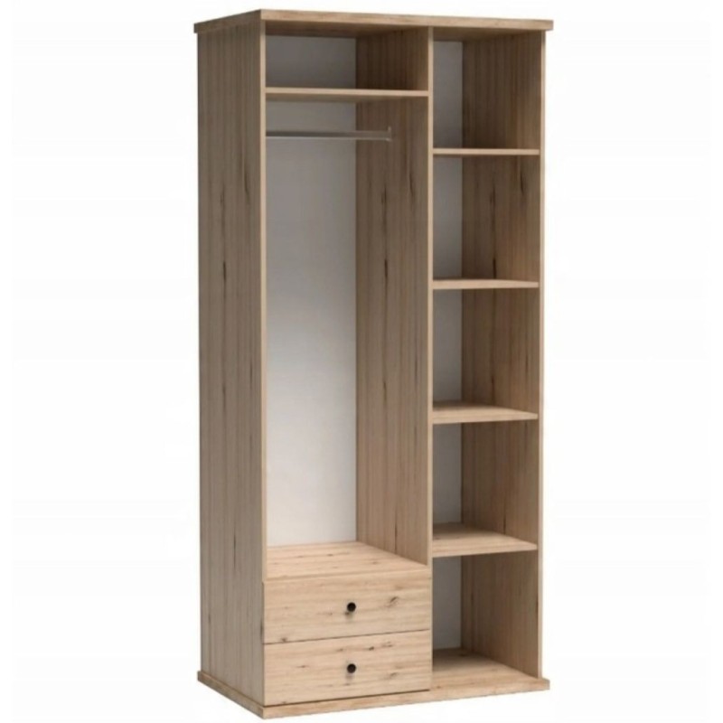 Szafa z lustrem i szufladami CAYA 100 cm – Dąb Artisan, styl loft