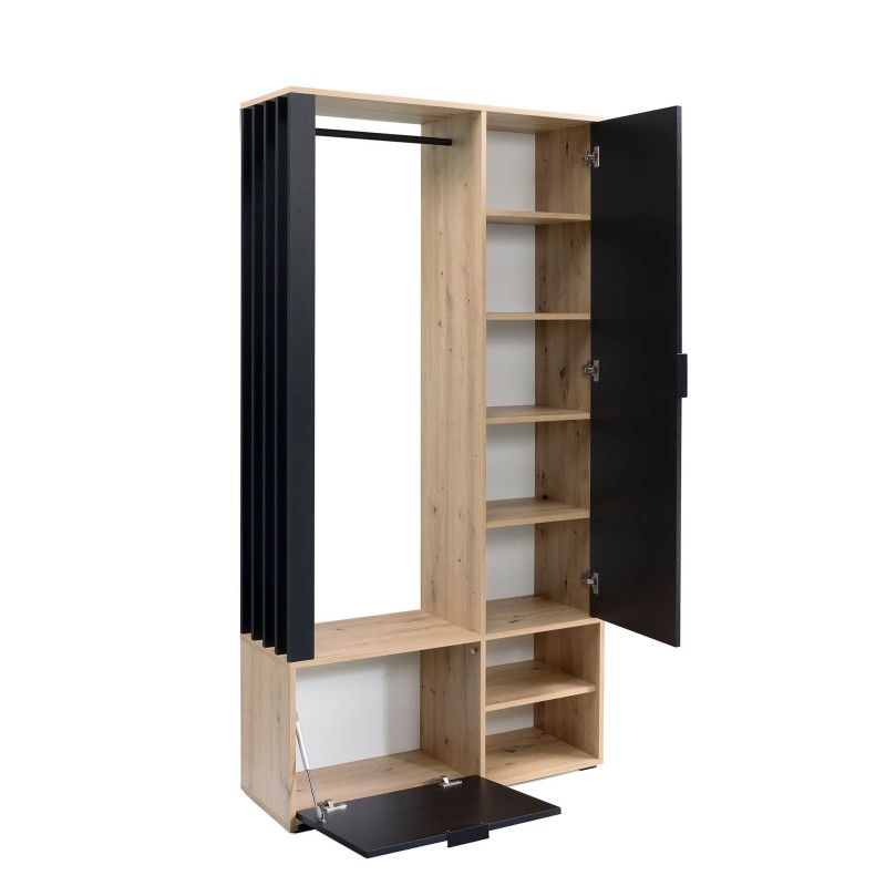 Garderoba z lustrem LIMO 100 cm – z siedziskiem lub bez, styl loftowy