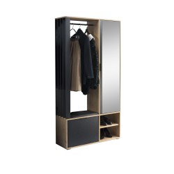 Garderoba z lustrem LIMO 100 cm – z siedziskiem lub bez, styl loftowy