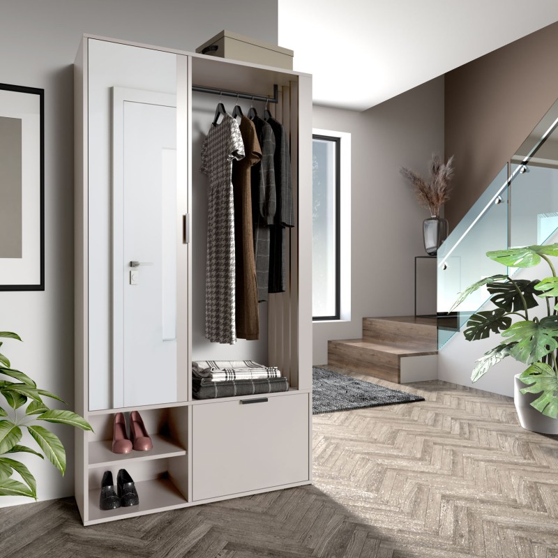 Garderoba z lustrem LIMO PLUS 100 cm – z siedziskiem lub bez