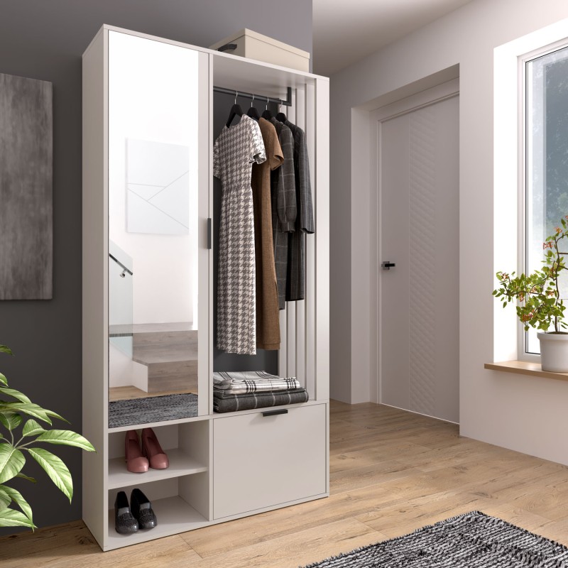 Garderoba z lustrem LIMO PLUS 100 cm – z siedziskiem lub bez