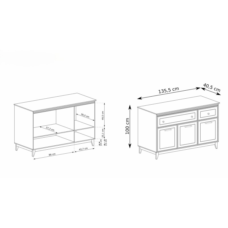 Komoda Charlott 135 cm – elegancja i funkcjonalność
