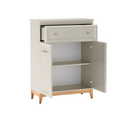 Komoda Charlott 92 cm – wysoka, z szufladą i drzwiami