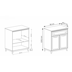 Komoda Charlott 92 cm – wysoka, z szufladą i drzwiami