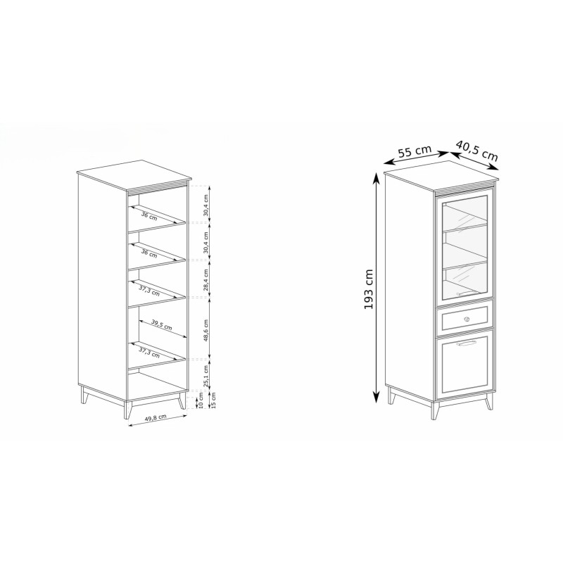 Charlott | Wąska witryna z przeszklonym frontem