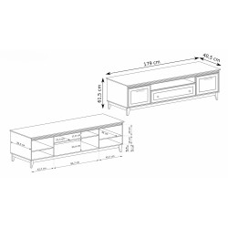 Szafka RTV Charlott 179 cm – Elegancka szafka pod telewizor kaszmir/drewno