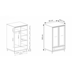 Szafa Charlott  –  szafa z szufladą w kolorze kaszmir