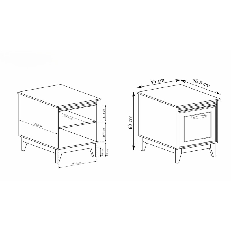 Szafka nocna Charlott – elegancka szafka do sypialni