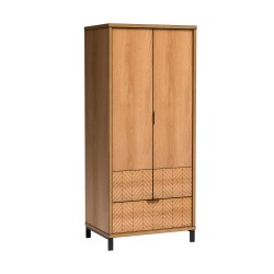 Szafa dwudrzwiowa z szufladą FUN – dąb karmelowy