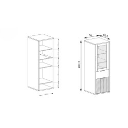 Witryna FUN – nowoczesna, przeszklona z szufladami