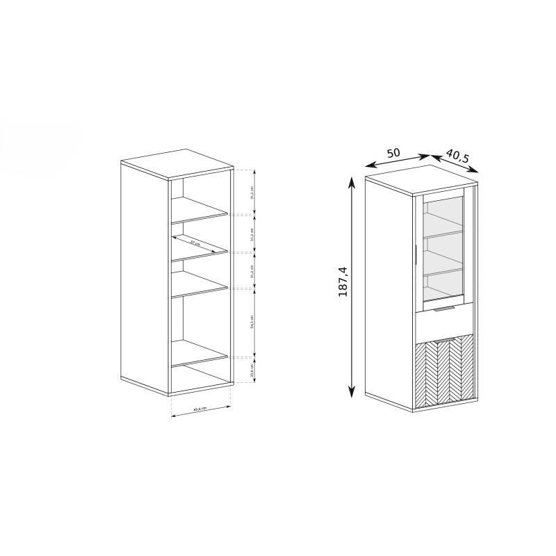 Witryna FUN – nowoczesna, przeszklona z szufladami