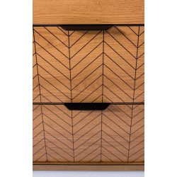 Duża komoda FUN z szufladami i szafkami – dąb karmel