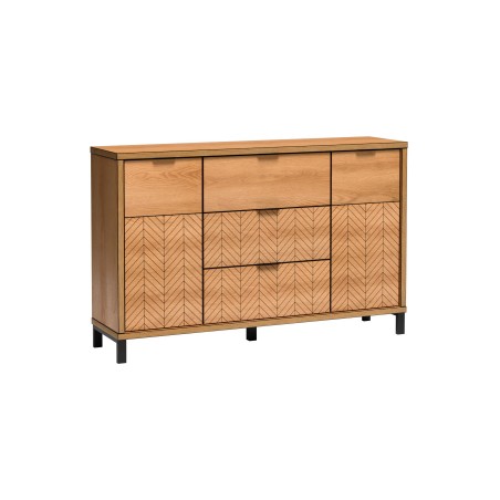 Duża komoda FUN z szufladami i szafkami – dąb karmel